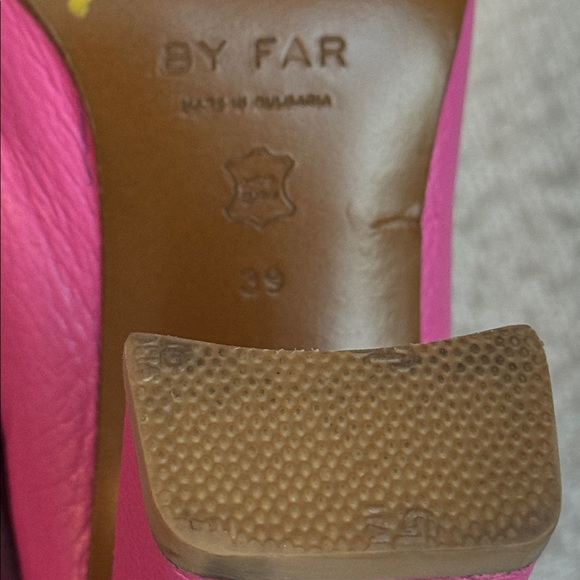 BY FAR Hot Pink Square Toe Leather Booties Size 39 / US 9 - Picture 4 of 5